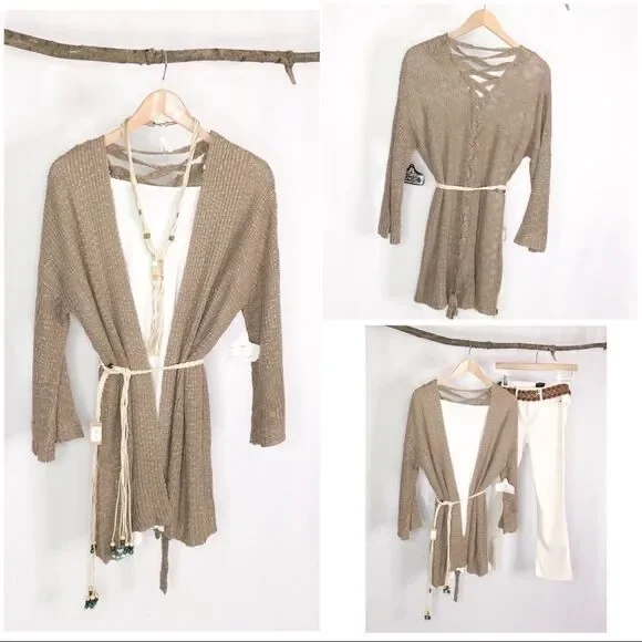 𝅺taupe Cardigan sweater - Picture 3 of 15